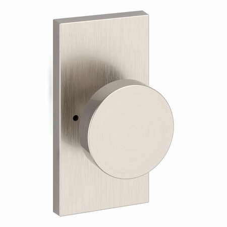 Baldwin Privacy Contemporary Knob and Contemporary 5in Rose with 6AL Latch and Dual Strike Satin PVCONCFR150