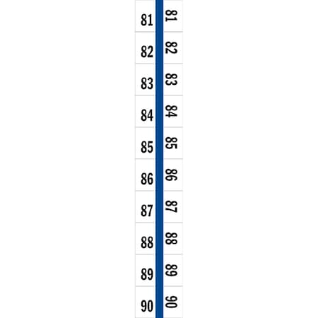 Tabbies 1/2" NUMERICAL EXHIBIT INDEX TABS, BLUE COLOR EDGE, '#81 - 90', 100 TABS/PACK, 5 PACKS/BOX, 5PK 58008