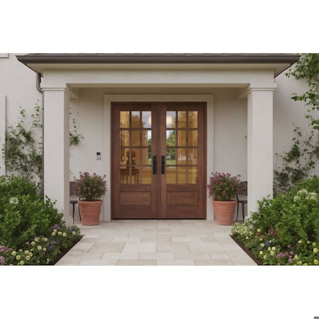 Doornmore G7512, 74.5" x 82" ( 2x36" Door) Right Hand, Mahogany SDL 12 Lite 3/4 Lite Exterior Door G7512-SW-3680_2_RI