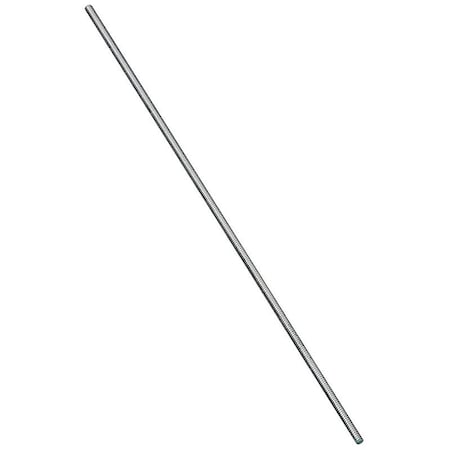 National Hardware Threaded Rod, #10-24 Thread, 12 in L, A Grade, Steel, Zinc, UNC Thread N179-309