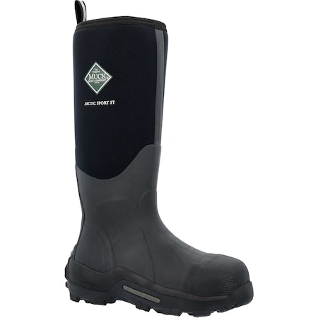 Muck Boot Co Unisex Arctic Ice Rubber Boot, Steel Toe, 16" Height, Black, 12 ASP-STL