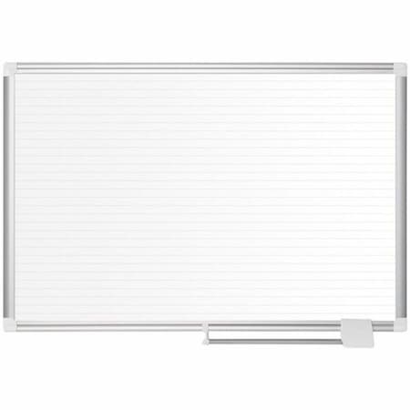 Mastervision Planning Board, Steel, 24 in, 36 in, Aluminum Frame, White, Gloss MA0594830