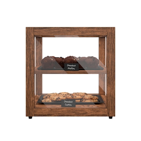 Koolmore 15 In. Artisan Wooden Bakery Display Square Case 1 Cu ft, Dark color KM-BDW-15D