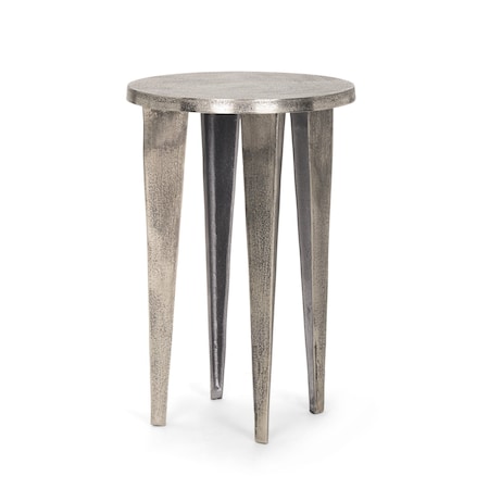 Homeroots 14" Silver Iron and Metal Tray Table 605391