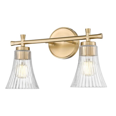 Z-Lite Belle 2-Light Vanity, 16 in W, Modern Gold 7519-2V-MGLD
