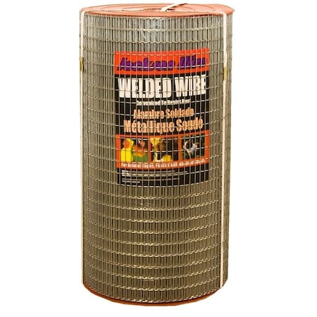 Jackson Wire 10 08 36 14 Welded Wire Fence, 100 ft L, 24 in H, 12 x 1 in Mesh, 16 Gauge, Galvanized 10083614