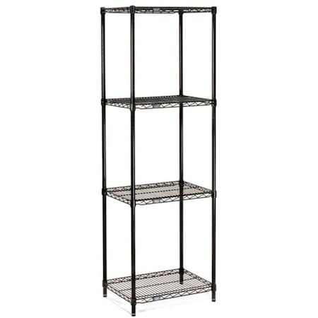 Tosafos Epoxy 18 x 24 x 63 in. Starter Shelf Unit- Black TO3082361