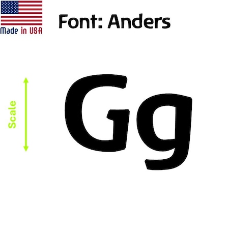 Aacc Self-Adhesive Vinyl Letter: G, Scale: 50 cm. Color: Black Font: Anders by, 12PK AACC-Anders-UG-Black-M50x12