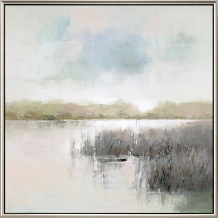 Homeroots Dawn Glow Silver Floater Frame Print Wall Art 525891