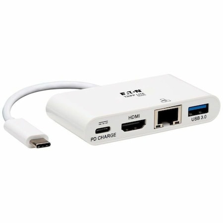 Tripp Lite USB C TO HDMI MULTIPORT VIDEO ADAPTER CONVERTER 4K W/ USB-A HUB, USB-C PD CHARGI U444-06N-H4GU-C
