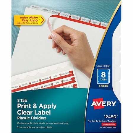 Avery reg Index Maker Index Divider, No Color AVE12450