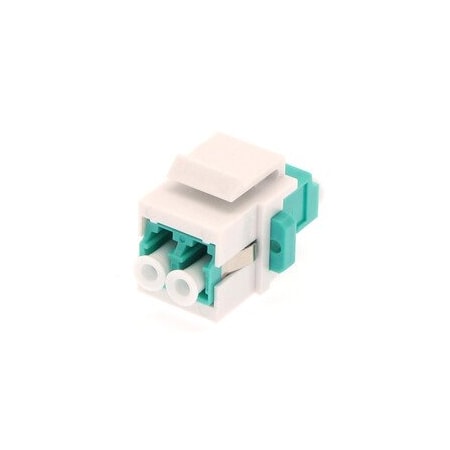 Cable Wholesale LC/UPC Keystone Coupler, Multimode, OM3, Duplex, Aqua Body 30LC-LC200