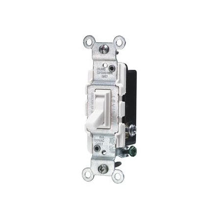 Leviton Toggle Switch, 15 Amp, 120 Volt, White 1453-2W