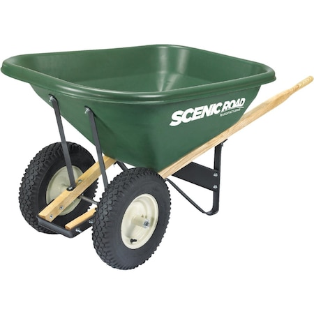 Scenic Road 8 Cu. ' Dual-Wheel Hvy Dty High-Density Poly Wheelbarrow G8-2K