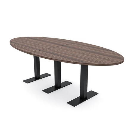 Skutchi Designs 8ft Oval Conference Table With Power | Harmony Series | 6 Person Meeting Room Table HAR-OVL-48X96-T.BK-H3041-NA