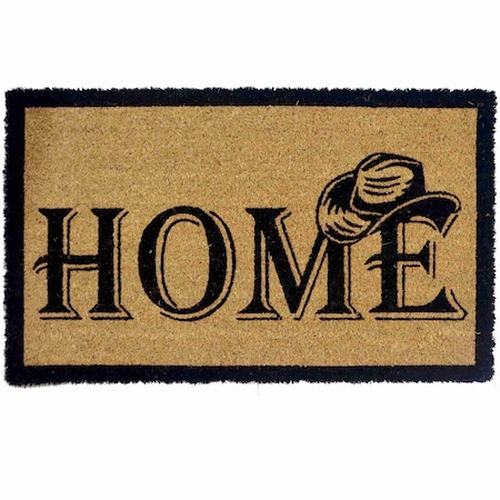 Gardenised Heavy Duty Coco Coir Doormat with Non Slip PVC Baking Embossed Design, Hatted Home QI004885