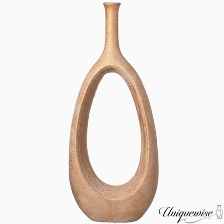 Uniquewise 22-inch Fiberglass Modern Bohemian Ornamental Oval Floor Vase with Open Center for Home Decor, Large QI004839.L