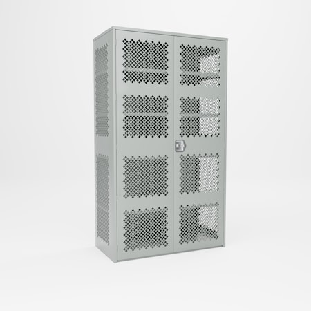 Pucel Heavy Duty Storage Cabinet, 48 in W x 84 in H x 24 in D, Perforated Doors and Sides, Putty HDSC-4884-24-4-PERF