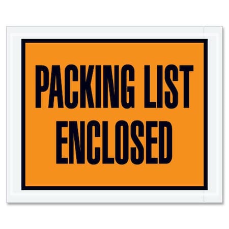 Zoro Select Packing List Envelopes, Orange, PK1000 PL10