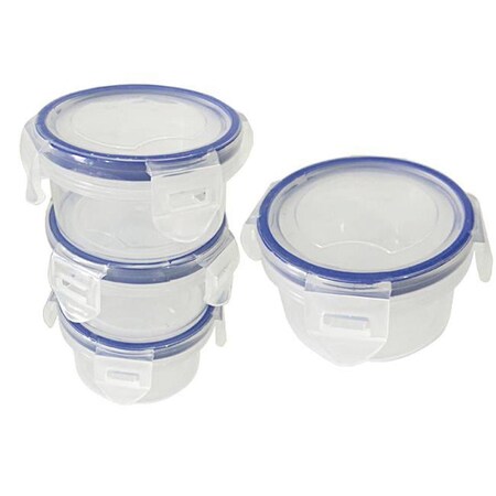 Bakebetter 4 dia. x 2 in. 3 Piece Round Food Container with Lock, 24PK BA2107635