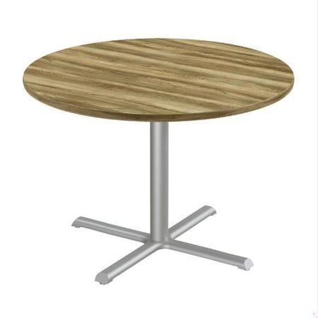Correll Round Cafe Table, 42 in W, 42 in L, 29 in H, Particleboard Top, Colonial Hickory SXT42R-53-98-53