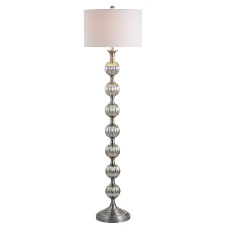 Jonathan Y Oslo 60.5" Glass/Metal LED Floor Lamp, Mercury Silver JYL1019A