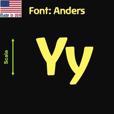 Aacc Self-Adhesive Vinyl Letter: Y, Scale: 15 cm. Color: Yellow Font: Anders by AACC-Anders-UY-Yellow-M15x1