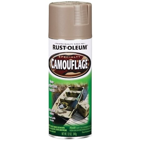 Rust-Oleum 1917830 Camouflage Spray Paint, Ultra Flat, Khaki, 12 oz, Can 2791770