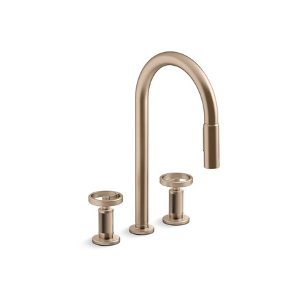 Kohler Billet Pull-down kitchen sink faucet with two-function sprayhead 28671-9-BV