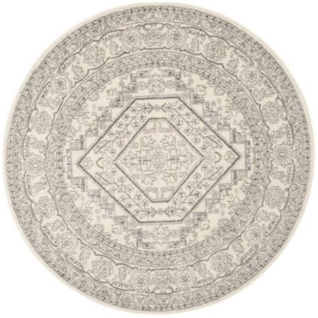 Safavieh 10 x 10 ft. Adirondack Power Loomed Round Area RugIvory & Silver ADR108B-10R