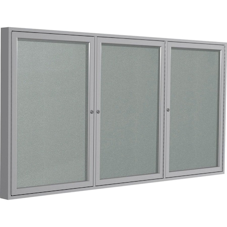 Ghent Indoor/Outdoor Enclosed Bulletin Board, Silver, 48L x 72W PA34872VX-193