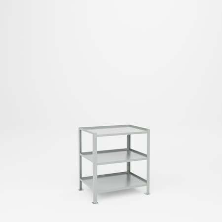 Pucel Three Shelf Utility Table, 28 in W x 31 in H x 20 in D, Gray TU-2028-3