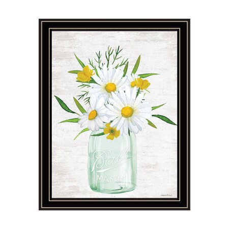 Homeroots Floral Bouquet Black Framed Print Wall Art 530050