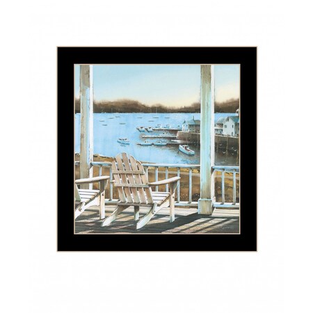Homeroots Harbor View 2 Black Framed Print Wall Art 407389