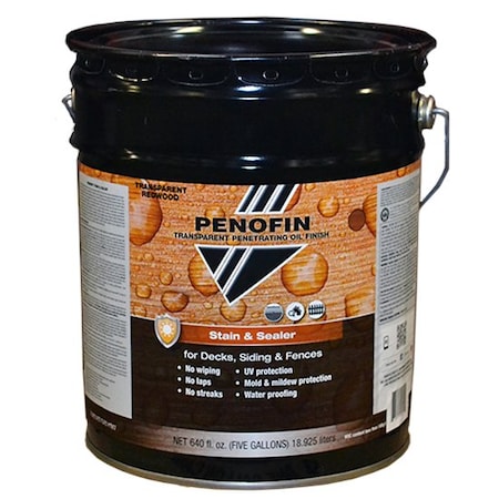 Penofin 5 Gal Transparent Redwood Stain & Sealer Transparent Stain & Sealer FSSTR5G