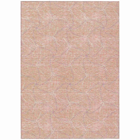 Homeroots 3' X 5' Pink And Ivory Geometric Washable Indoor Outdoor Area Rug 614101