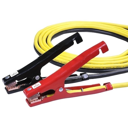 Prosource 0 Booster Cable, 4 AWG Wire, 4Conductor, Clamp, Clamp, Stranded, YellowBlack Sheath 41602