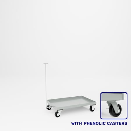 Pucel Steel Dolly with Removable Handle, 24 in W x 36 in D, Gray 24-D-36-P