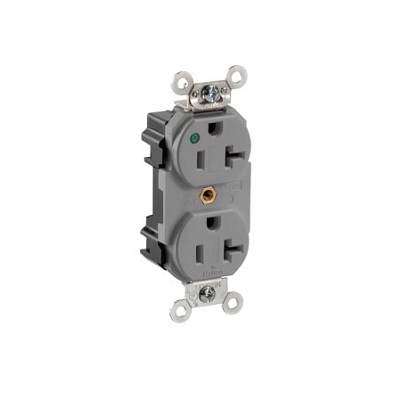 Leviton Lev-Lok Extra Heavy Duty Hospital Grade Duplex Receptacle, 20 Amp, 125 Volt M8300-PLG