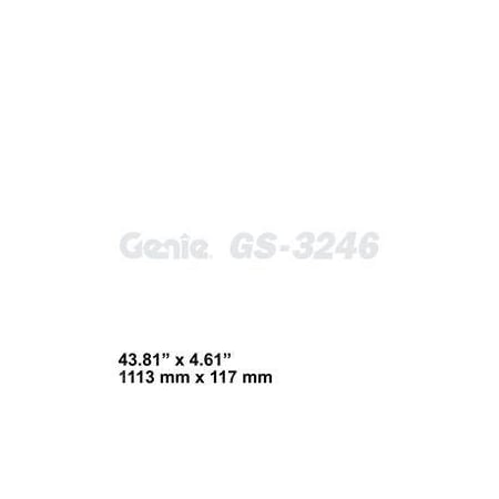 Genie REPLACEMENT DECAL, MODEL GS-3246 62058GT