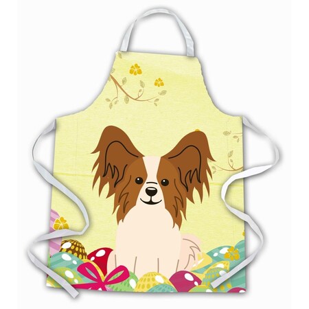 Carolines Treasures Easter Eggs Papillon Red & White Apron BB6078APRON