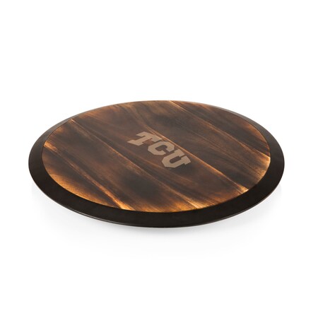 Picnic Time Family Of Brands TCU Horned Frogs - Lazy Susan Serving Tray, Fire Acacia Wood 827-18-513-843-0