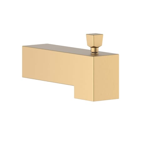 Kibi Cube Wall Mounted 1/2 in Slip-On Tub Spout with Diverter, Brushed Brass TS103BB