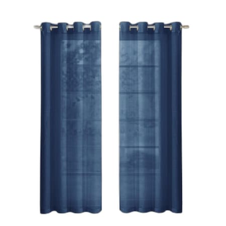 Homeroots Set of Two 84"  Blue Solid Modern Window Panels, 2PK 473387