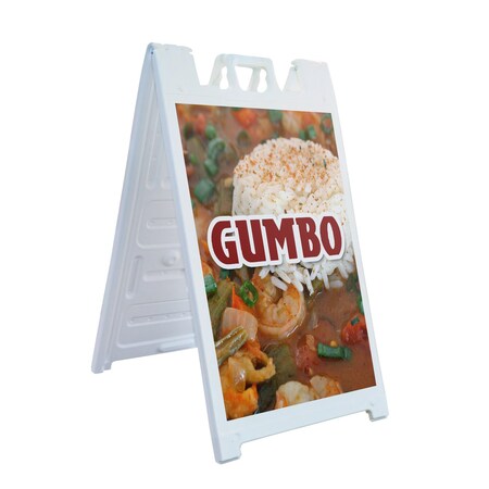 Signmission Gumbo, A-Frame & 2 Sign Inserts, Heavy-Duty Plastic Frame SBHD-C-2436-Gumbo