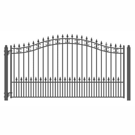 Tepee Supplies DG12STPSSW St.Louis Style Single Swing Iron Driveway Gate 12' TE3311574