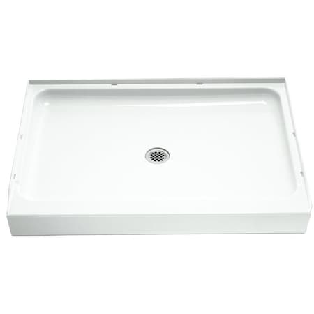 Sterling Ensemble Shower Base, 48 in L, 34 in W, 512 in H, Vikrell, White, Alcove Installation 72121100-0