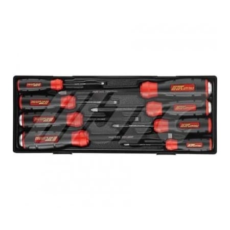 Jtc Auto Tools Slip-Proof Heavy Duty Screwdriver Set, Slotted, Phillips, Non-Slip Grip, 8pcs K7084
