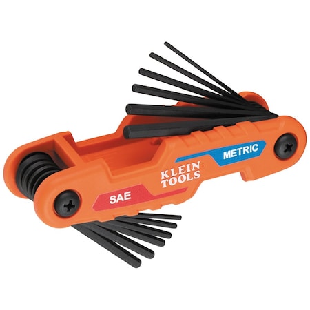 Klein Tools Hex Key Set, Comp Folding, Metric, 12-Key 70590
