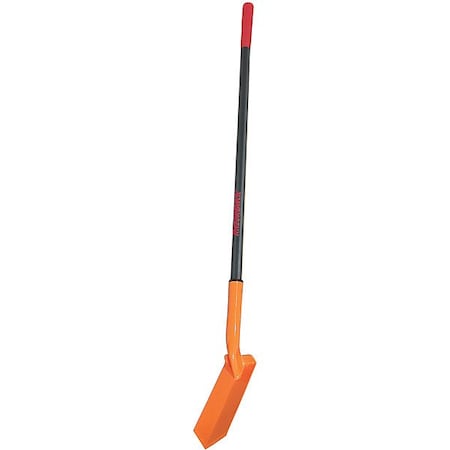 Razor-Back Trenching Shovel, 14 ga Steel Blade, Forward Turn Step, 43 in L Gray Fiberglass Handle 47034